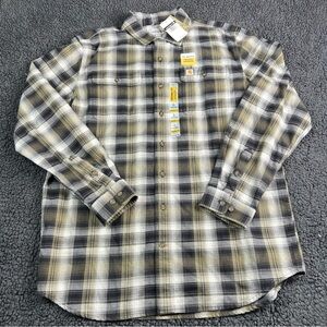 Carhartt Hubbard LS Button Flannel Plaid Mens L Tall Original Fit 103822-001 NWT